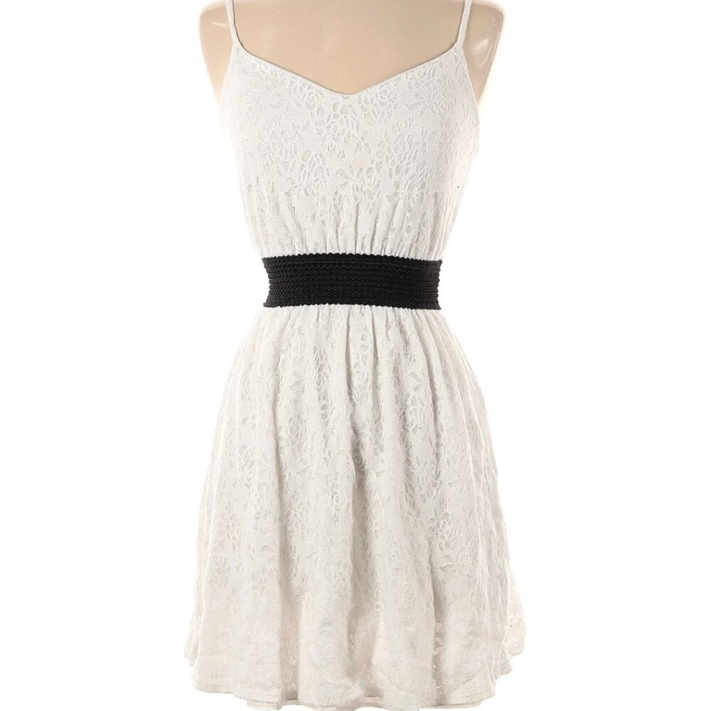 Women's White and Black Dress Lace and Straps XS